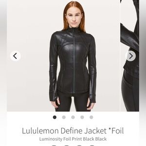 Lululemon Define Jacket *Foil black size 6